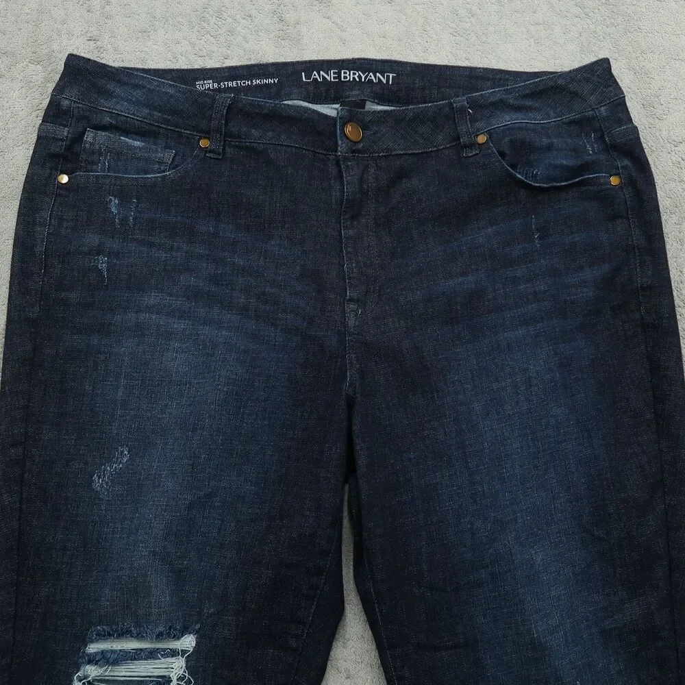 Lane Bryant Jeans Women's 22 Blue Mid-Rise Skinny Denim 29